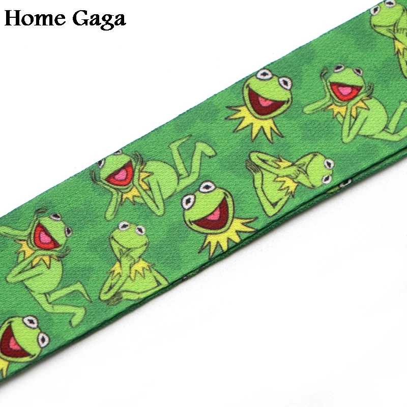 D0341 Homegaga kermit the frog Мультяшные Брелоки для ключей ремешки на шею детей брелок ID