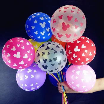 

12inch 2.8g 30 pcs /lot Balloons Birthday Party Mickey Mouse Balloons Mickey Head Printed Latex Balloon Wedding Party Decoration