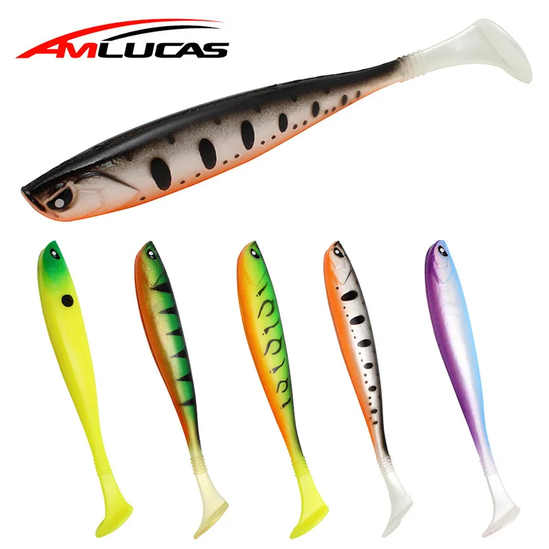Amlucas новые яркие мягкие блесны для рыбалки 3 шт. 13 см 10g силиконовые приманки Шад