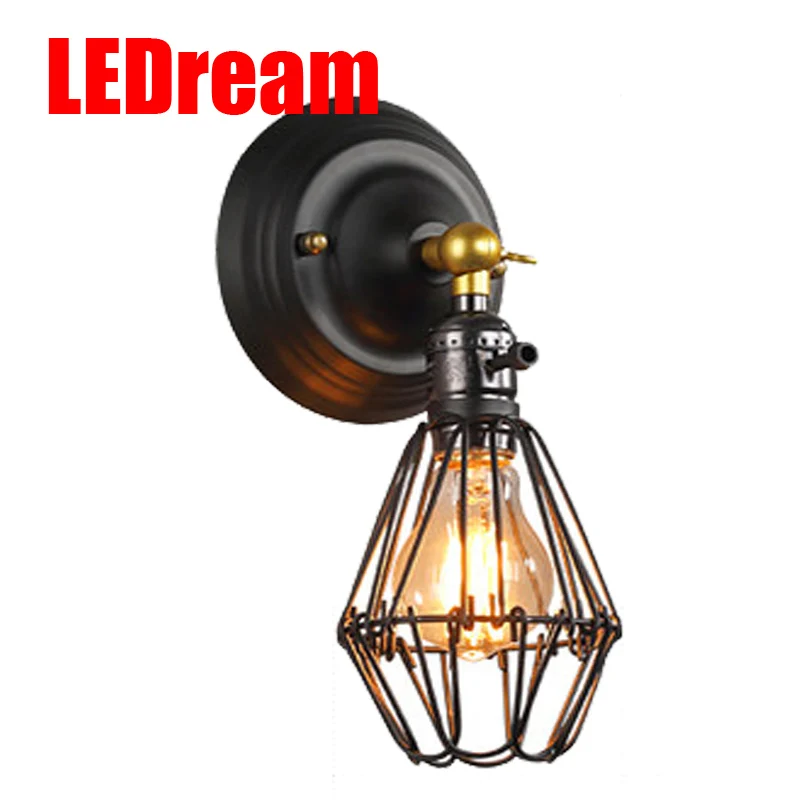 

Creative personality is to restore ancient ways, wrought iron lamp, wall lamp American country cafe cages warehouse light bar