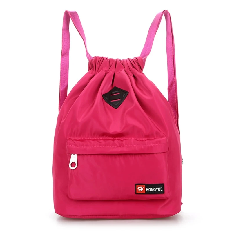 Nylon Backpack Waterproof Drawstring Sport Bag For Men Women