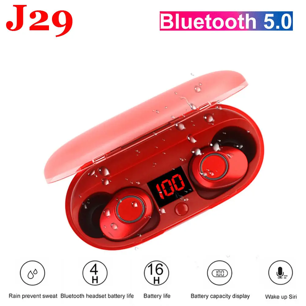 

2018 Bluetooth 5.0 TWS Mini Wireless Ear buds Twins Earphone With Battery Case Hands Free headset Battery Display