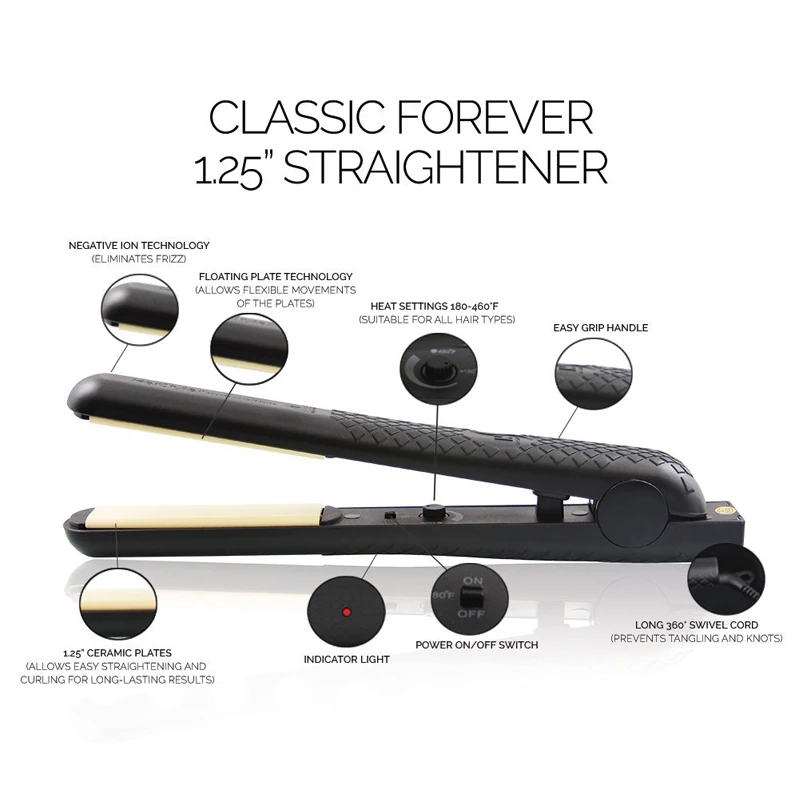 Multifunctional Tourmaline Ceramic Hair Iron Straightener Bangs Curler