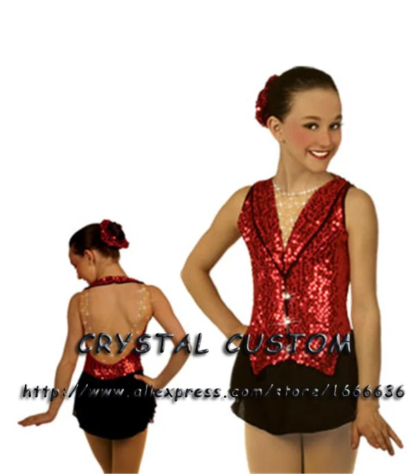 

Professional Customized Ice Skating Dresses For Girls With Spandex Graceful New Brand Ice Skating Competition Dress DR2631