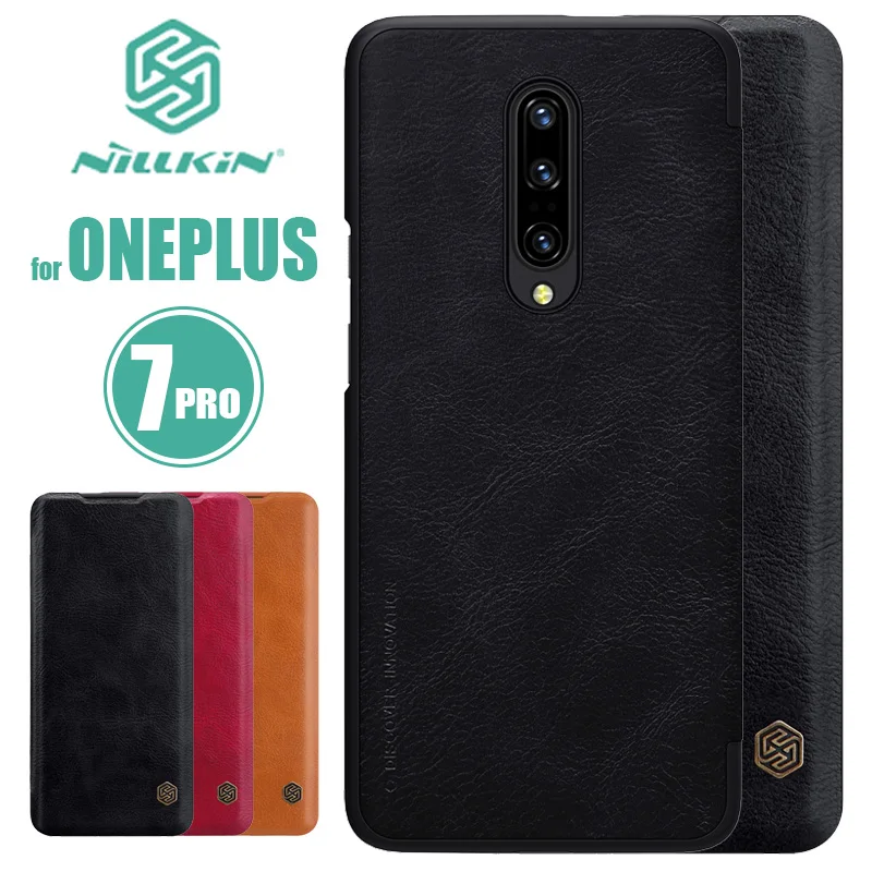 

Oneplus 7 Pro Case Nillkin Qin Flip Leather Case Oneplus7 Luxury Business Slim Phone Case for One plus 7 Pro Nilkin Back Cover