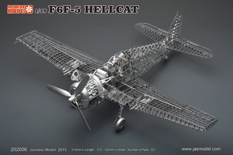 Clearance All-metal alloy DIY assembly aircraft model 1/48 F6F-5 hell cat fighter skeleton puzzle 0
