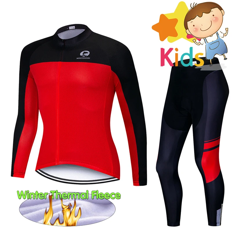 Children Winter Thermal Fleece Cycling Clothing Set Pro Cycling Jersey Set Bike Suits for Kids Cycling Kit Ropa Ciclismo 9D GEL Children Winter Thermal Fleece Cycling Clothing Set Pro Cycling Jersey Set Bike Suits for Kids Cycling Kit Ropa Ciclismo 9D GEL