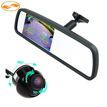 

Free Shipping Special Original Bracket TFT LCD 4.3 Inch Mirror Monitor with Car CCD Front / Rear View Camera