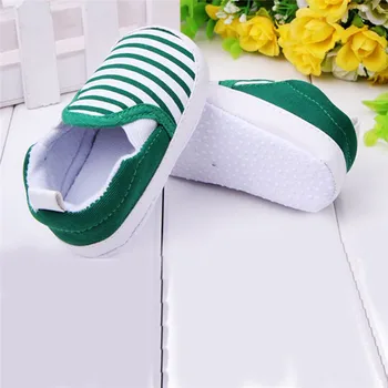 

New baby boy first walkers fashion striped canvas baby shoes Easy Wear Breathable