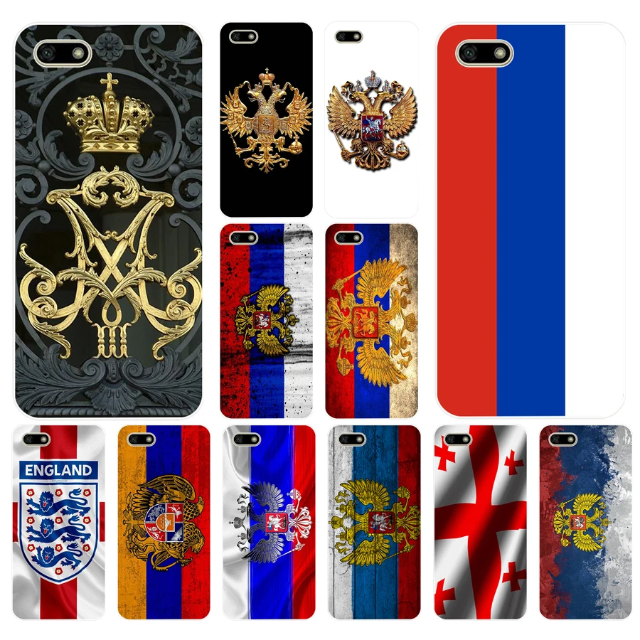 

084AA Russia Flag Emblem Soft Silicone Tpu Cover Case for huawei Honor 7a 5.45 pro 5.7 7c 7x y5 2018 case