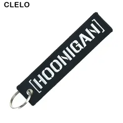 CLELO черный Мода Вышивка Hoonigan багажная бирка для дорожной сумки с кольцом для ключей специальный подарок для авиации Lover