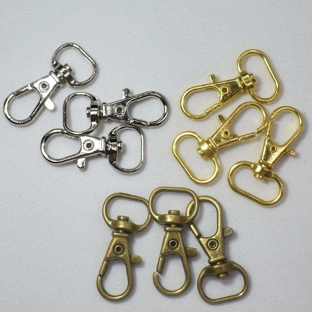 

10PCS Gold / Bronze Swivel Lobster Clasp Clips Key Hook Keychain Split Key Ring Findings Clasps for Keychains Making DIY Craft