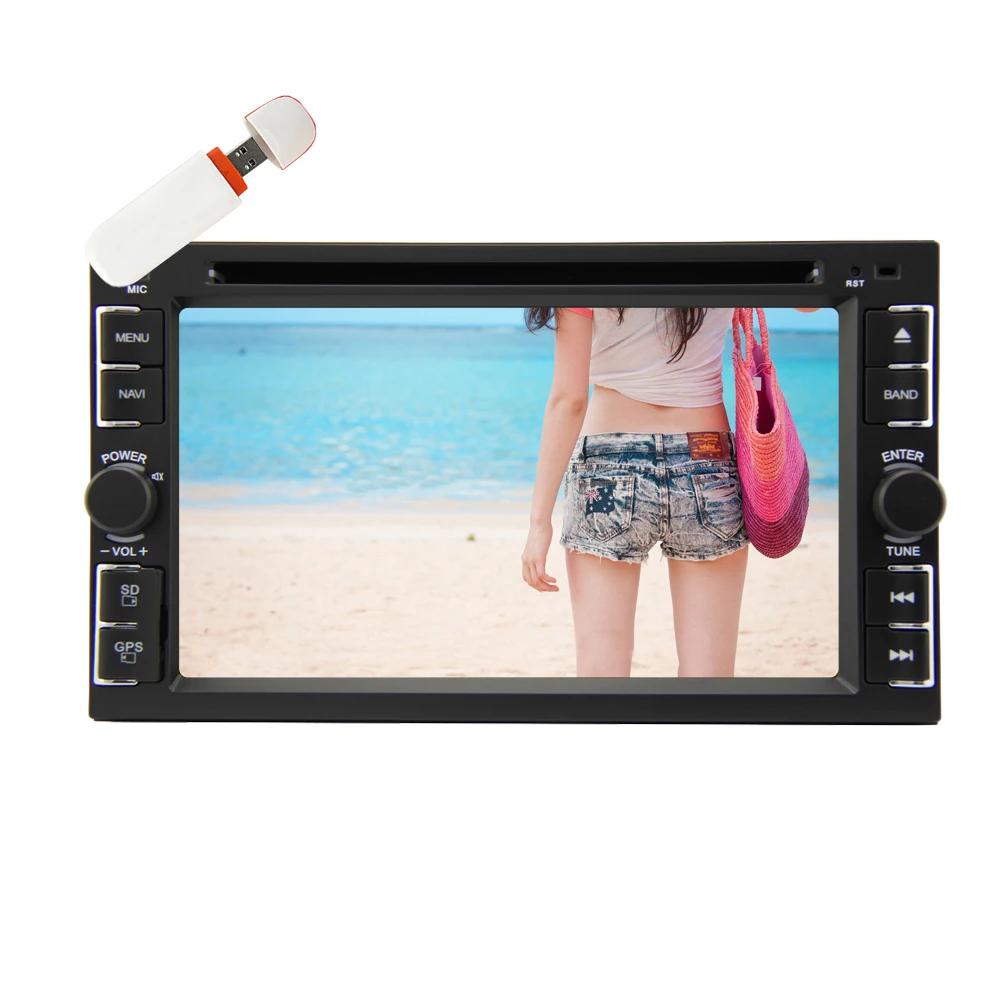 In Dash Car Stereo Auto radio Receiver Car Video BT Audio Audio CD DVD Player Double Din PC System Head Unit LCD Screen Sub AMP logo 3G Dongle