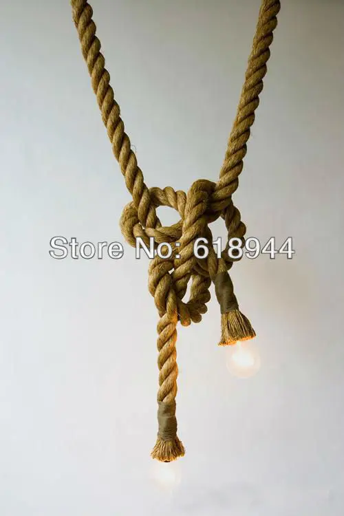 

Vintage hemp rope pendant lights rustic pendant lighting E27/E26 antique dining room set