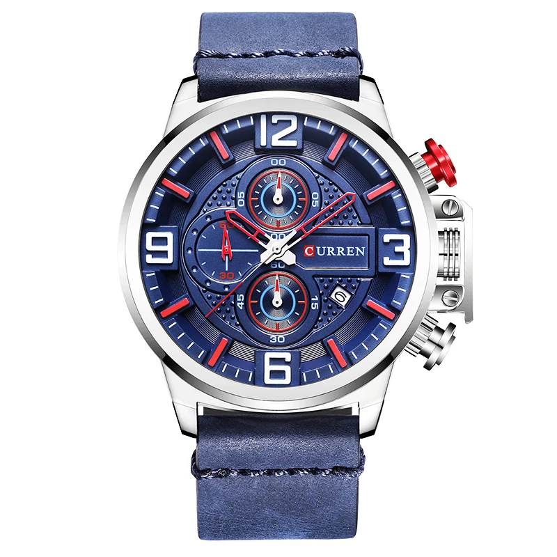 

CURREN Men Watches Luxury Brand Male Waterproof Sport Quartz Clock Chronograph Men Watches Leather Military Male Wrist Watch Man