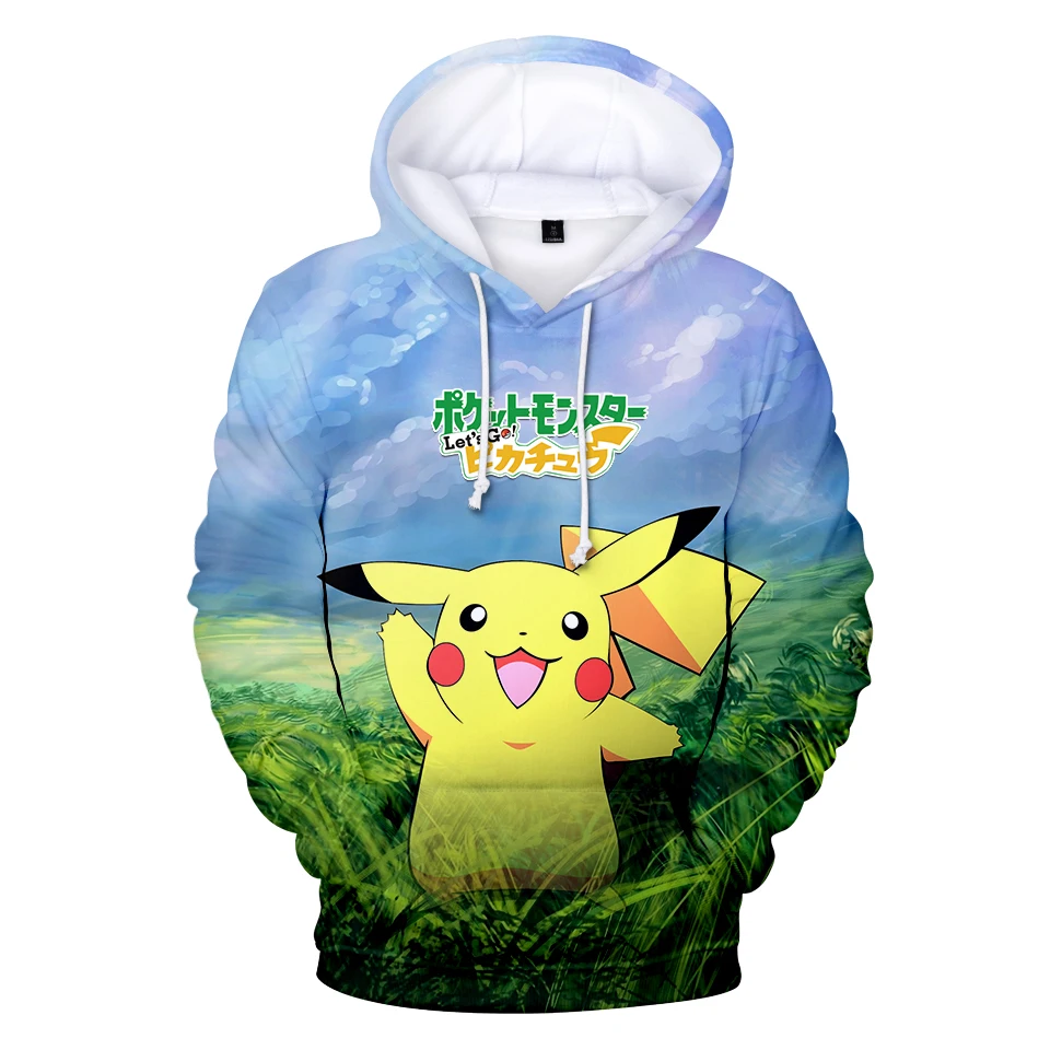 10-20 Years Hoodies Pokemon Umbreon Pikachu 3D Printed Hoodie Boys Girls Harajuku Sweatshirt Street