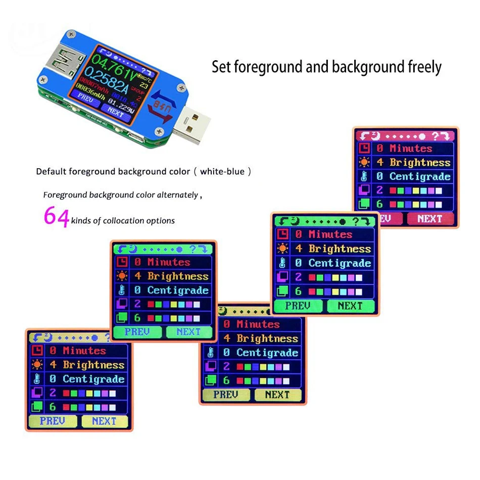 USB тестер UM25/UM25C 2 0 измеритель тока Type C мощности кабель цветной ЖК
