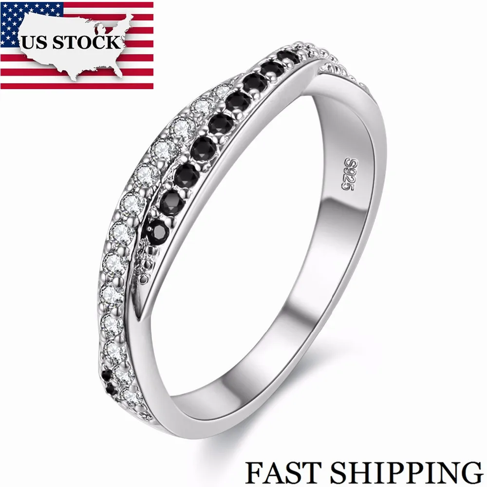 Скидка 50% Черный Кристалл Кольца для женщин Bijoux продажи серебро Цвет Jewelry мужчин