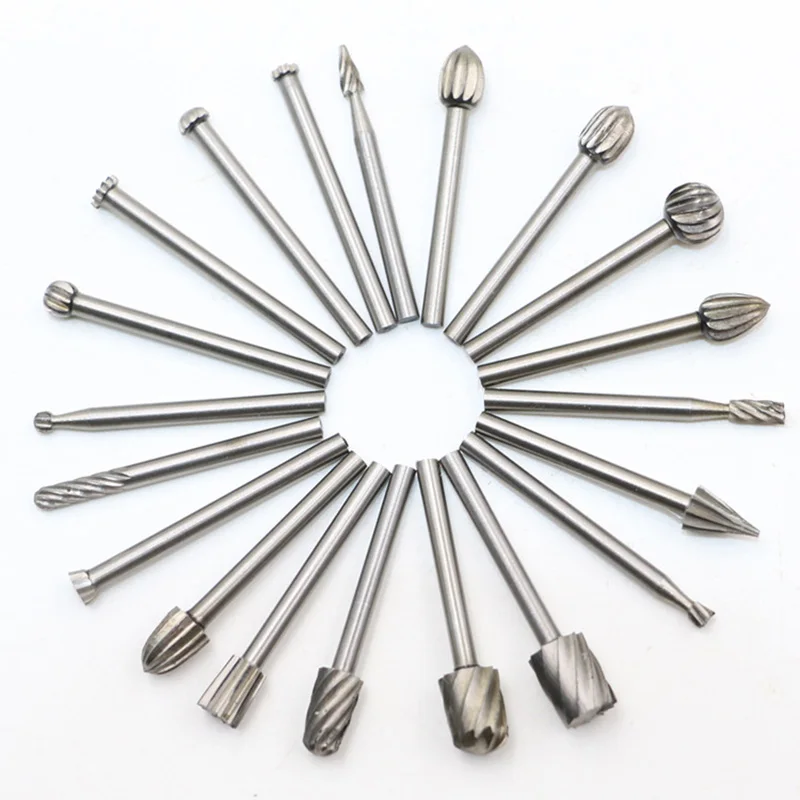 

20pcs 39mm High Speed Steel Woodworking Head Rotary Files Engraving Pattern Cutter Milling Grinding Woodwork Tool