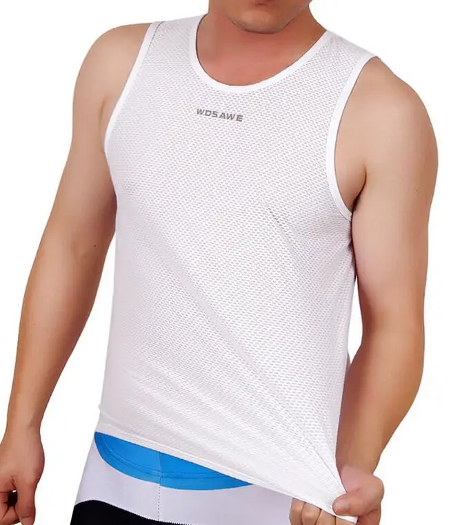 CKAHSBI Cycling Base Layers Vests Super Light Bicycle Jersey Sleeveless Shirt Breathable Bike Sport Vests Man White Underwear