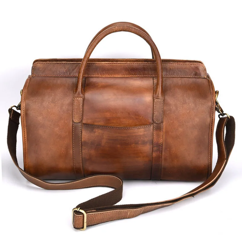 Мужская сумка тоут через плечо из натуральной дубленой кожи|bag business|business bagtote handbag
