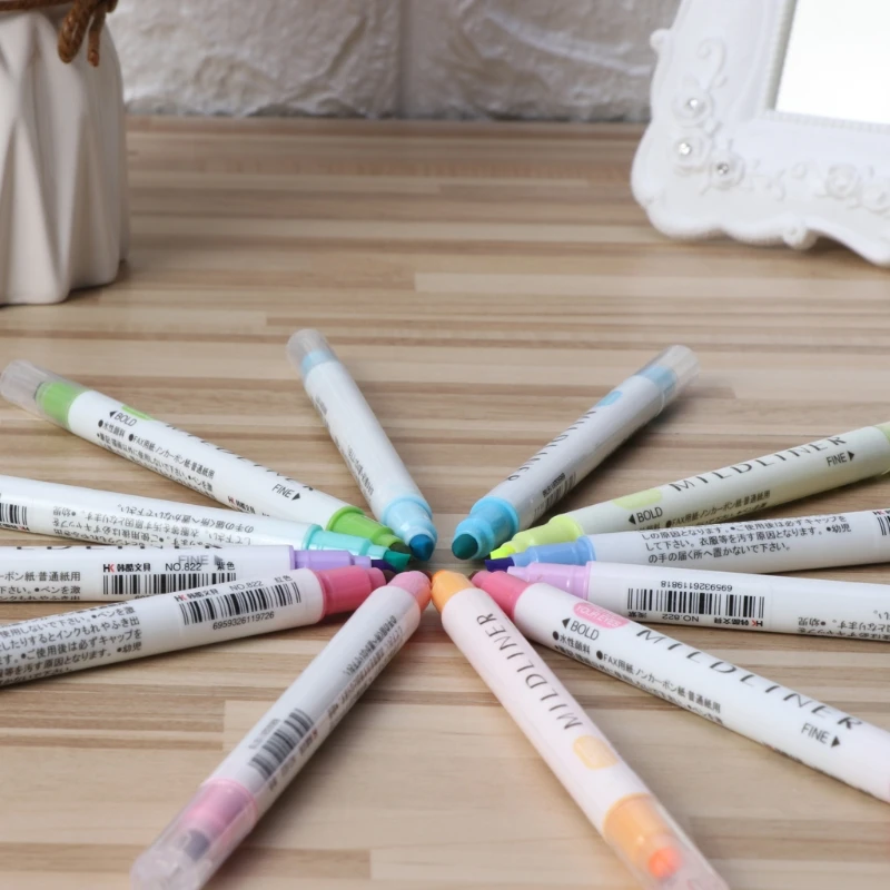 12 цветной хайлайтер художник двуглавый флуоресцентный маркеры для эскизов ручка школа