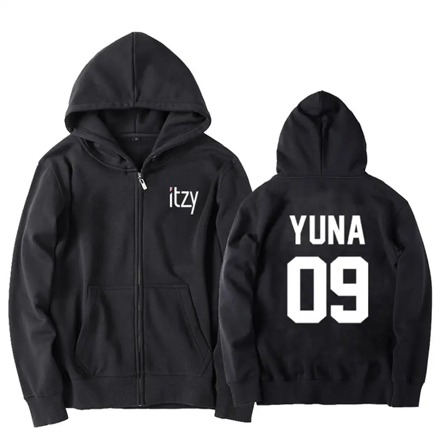 YUNA Kpop ITZY хлопковый пуловер Толстовка RYUJIN CHAERYEONG модная толстовка с капюшоном LIA YEJI YUNA зимняя флисовая верхняя одежда - Цвет: YUNA