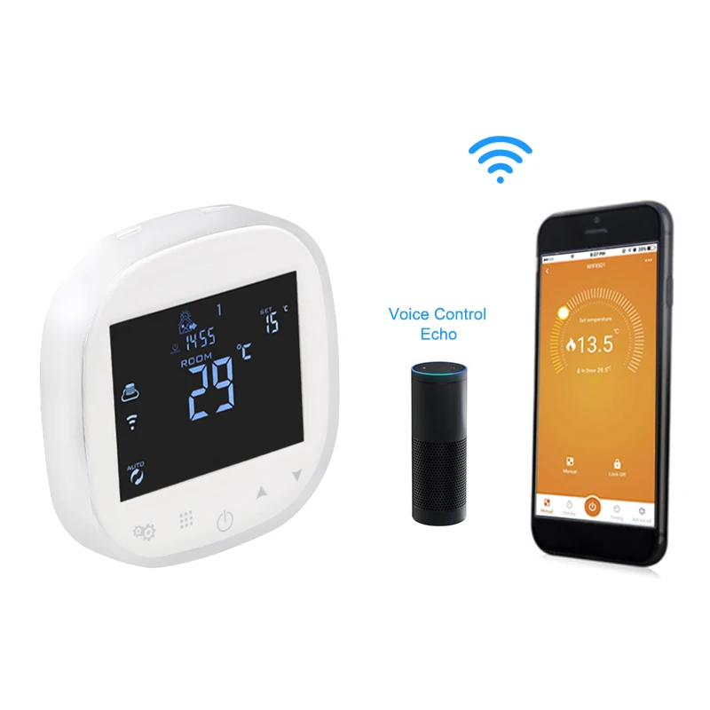 Wi Fi термостат воды/Электрический пол с подогревом терморегулятор воды/газовый котел температура Контроллер работает Alexa