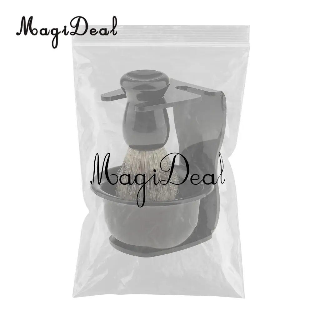 Men's Shave Set Shaving Brush+Steel Stand Holder+ Bowl Travel Kit Facial care tools High Quanlity