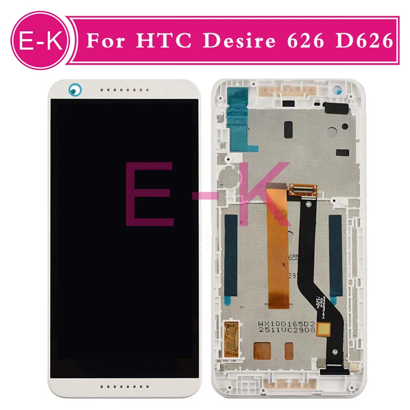 Original Frame LCD Display Touch Screen Digitizer Assembly Replacement For HTC Desire 626 D626 White Blue