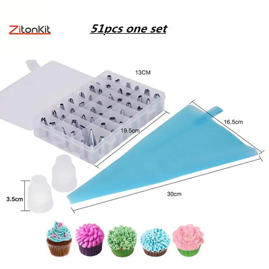 Silicone Reusable Icing Piping Cream Pastry Bag Cake Decorating Tool MA