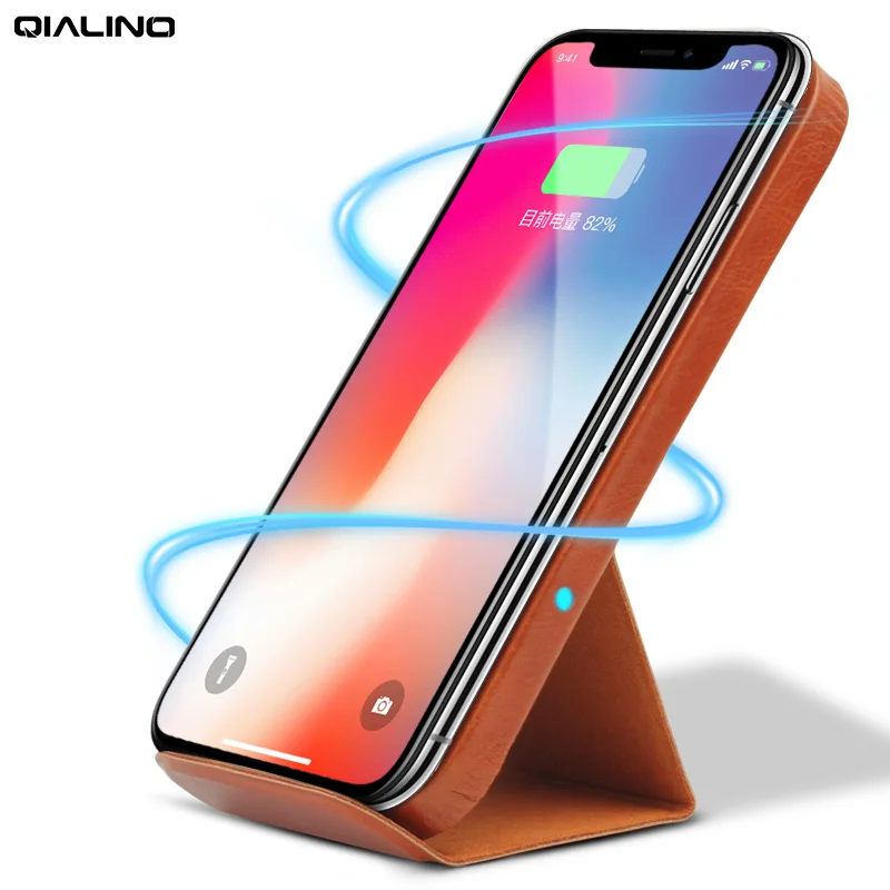 Беспроводное зарядное устройство QIALINO QI для iPhone 8 X быстрая зарядка Samsung S8 Plus Galaxy Note
