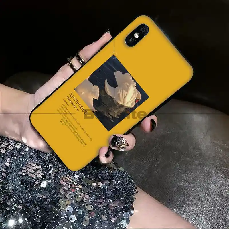 Babaite Great Art Aesthetic Flower Life Yellow Red Painting Black Phone Case For Apple Iphone 8 7 6 6s Plus X Xs Max 5 5s Se Xr Aliexpress