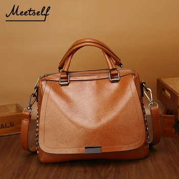 

MEETSELF 2018 New High Quality Women Handbags Rivet Short Handle Female Shoulder Bags Women Messenger Bag Tote Briefcase SVY-190
