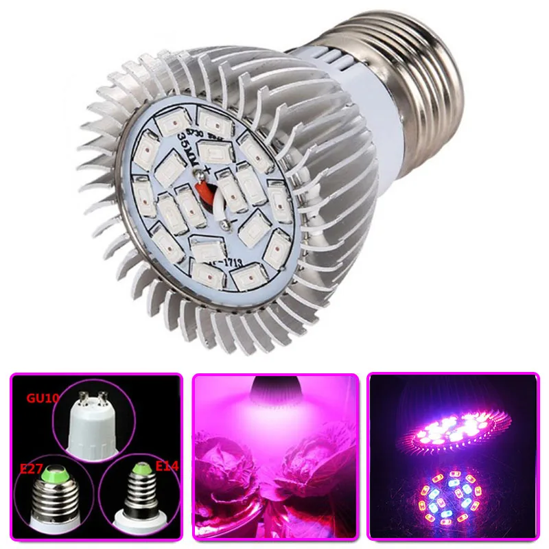 

18 Led Bulbs E27/E14/GU10 Led Growing Lamps Red Blue Light Plant Grow Bulb For Flower fruits Greenhouse Plants Led Lights