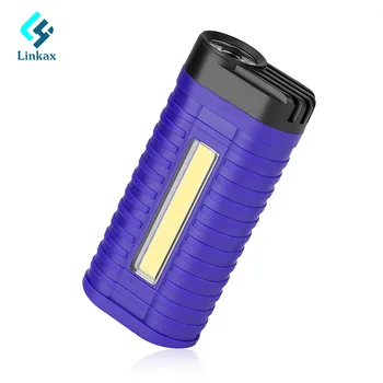 

Portable LED Flashlight Pocket Clip Torck Lamp Built in Battery USB Rechargeable COB Work Light For Outdoor Emergency Lighting