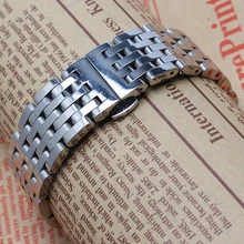 Мужские аксессуары ремешок для часов 20 мм 22 мм Серебряный браслет из нержавеющей стали ремешок Бабочка застежка запасная полоса продвижение