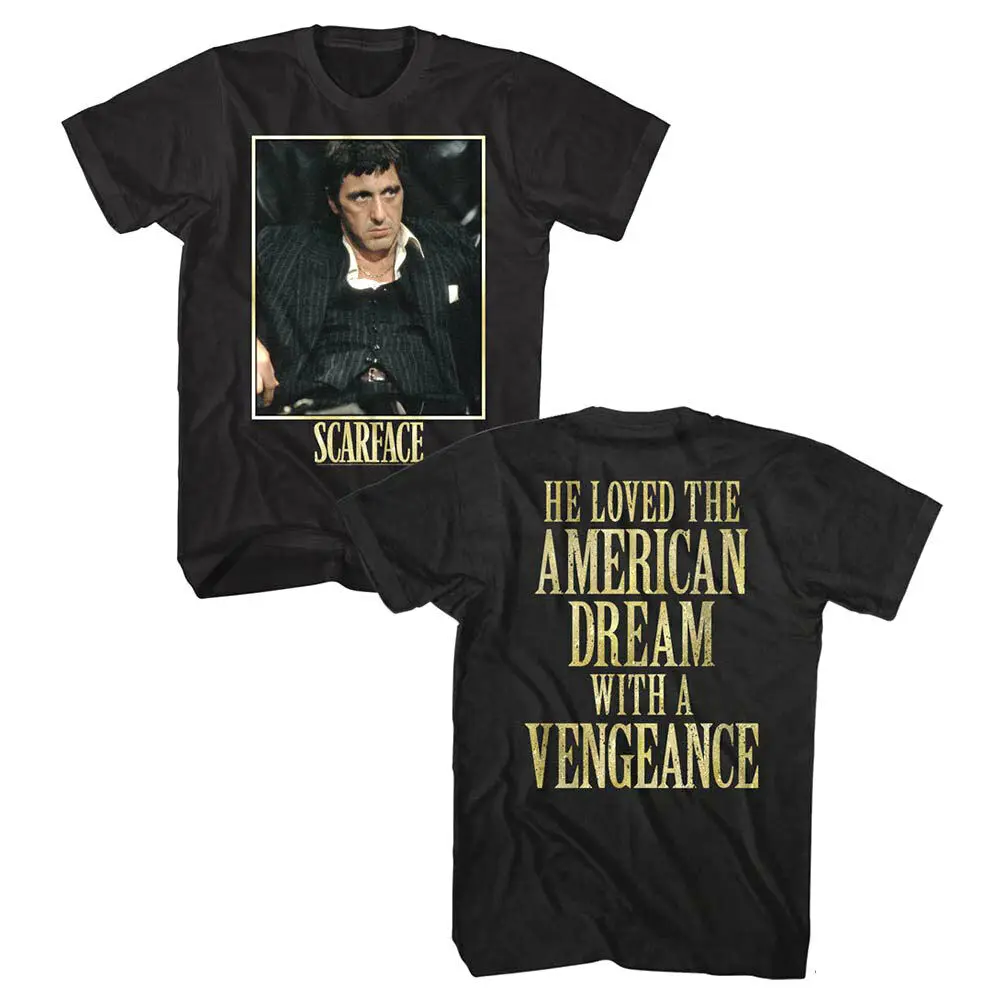 Официальный Scarface Монтана Американская мечта Vengeance Мужская футболка Pacino новейшая