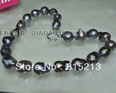 

FREE SHIPPING>>>@@ > N779 Huge 14-16*16-20mm Black nucleated Pearl Necklace