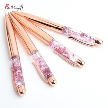 Baikingift Роскошная шариковая ручка поток масла Кристалл Золотая фольга металл медь красочный порошок зыбучие пески ручка офисные школьные принадлежности