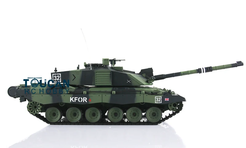 

2.4Ghz Henglong 1/16 Sclae Camo Green British Challenger II Plastic RTR RC Tank Model 3908