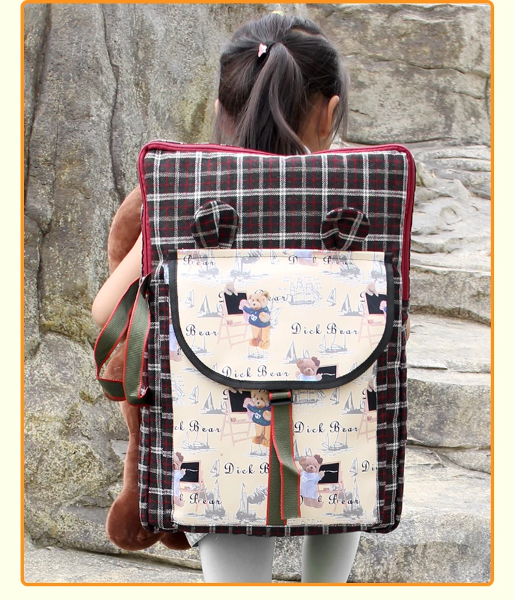 Bolsa da Escola dos Miúdos Fontes da Arte Pintura da Arte Bolsa de Escola Bonito dos Desenhos Animados da Arte de Desenho Vento Britânico Crianças Placa Bolsa Dobrável 10 Conjuntos arte