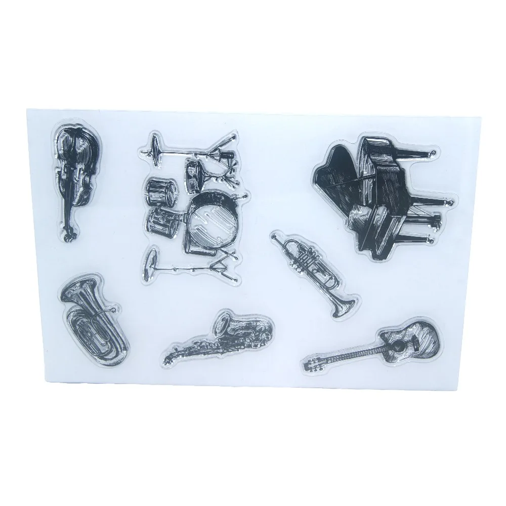 

Musical Instruments Transparent Clear Silicone Stamp/Seal for DIY Scrapbooking/photo Album Decorative Clear Stamp Sheets Piano