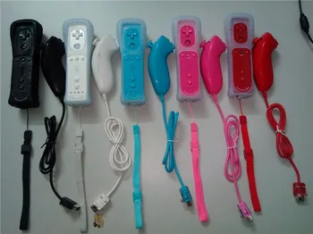 

5 color High Quality For wii 2in1 Remote Controller + Nunchuck With Motion Plus For Wii Built-in Joystick