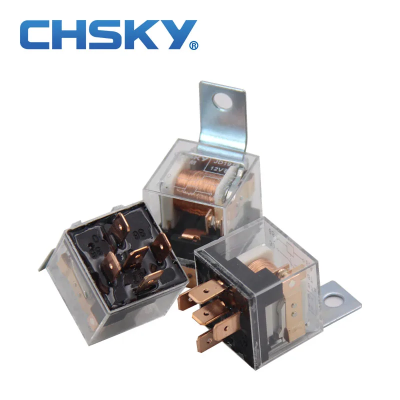 Chsky 10 шт. водонепроницаемое автомобильное реле 12 В 80a 5 контактов 4pin прозрачное