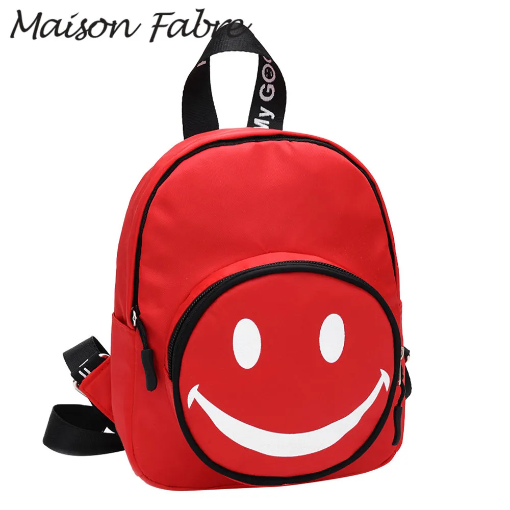 

Maison Fabre bag children Nylon backpack Smiley face cartoon bag for girls boy small backpacks zipper backpack travel waterproof