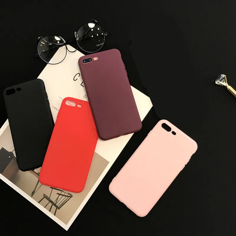 

Original For iPhone 6 6S Plus 5 5S se Capinha capa Solid Color Cases For iPhone 7 8 Phone bag Case For iPhone X XR XS Max Cover