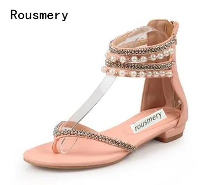 womens flat sandals with zipper back