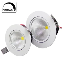 20 шт., 5 Вт, 10 Вт, светодиодный светильник с регулируемой яркостью, COB Чип-светильник, Встраиваемый светодиодный потолочный светильник, точечный светильник, белый/теплый белый светодиодный светильник, epistar
