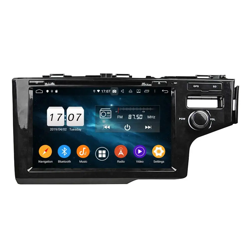 Sale 9 inch Car CD DVD player Android7.1 Quad core Car GPS navigation for Honda Fit RHD 2014-2017 radio mirror link mp3 video player 1